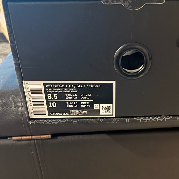 Nike Air Force 1 Low x Fragment x CLOT Black Silk CZ3986-001 Size 8.5 - Picture 10 of 10